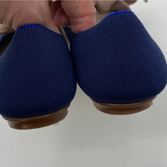 Rothy’s blue tan bow Maryjane pointed toe shoes size 9 - Picture 6 of 7